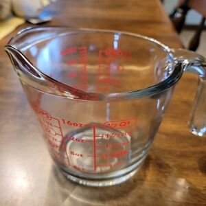 PYREX Glass Measuring Cup with Red Markings